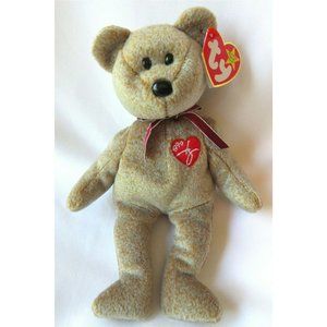 TY 1999 Signature Bear Beanie Babies Baby Rare Collectible PVC Pellets New